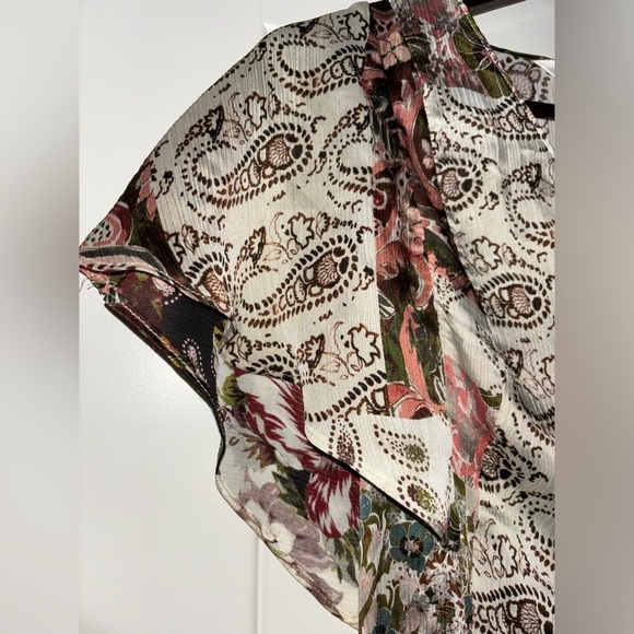 Zara Patchwork Paisley Shirtdress Women M Boho Hippie‎ Cowgirl Western Country - Picture 5 of 10